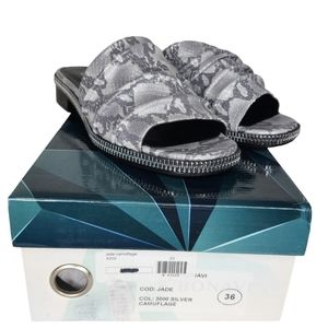 Bonavi Jade Slide Leather Camo Sandals Euro 36 US 5.5-6 NIB